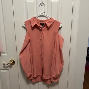 Alfani Salmon Cold Shoulder Blouse